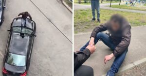 Чоловік стрибав по автомобілях і розбивав скло: столичні правоохоронці затримали правопорушника