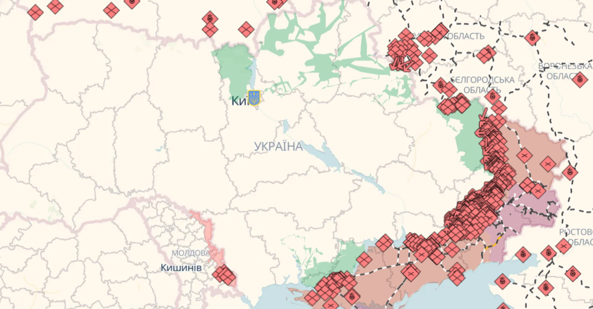 DeepState: за більше ніж тисячу днів війни Росія зайняла менше відсотка території України